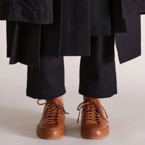 Women's Tan Leather Sneakers